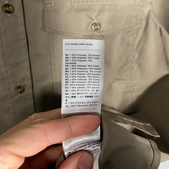 Fjallraven G-1000 Ovik Air Stretch Short Sleeve Shirt brown men's size Medium - Picture 6 of 7